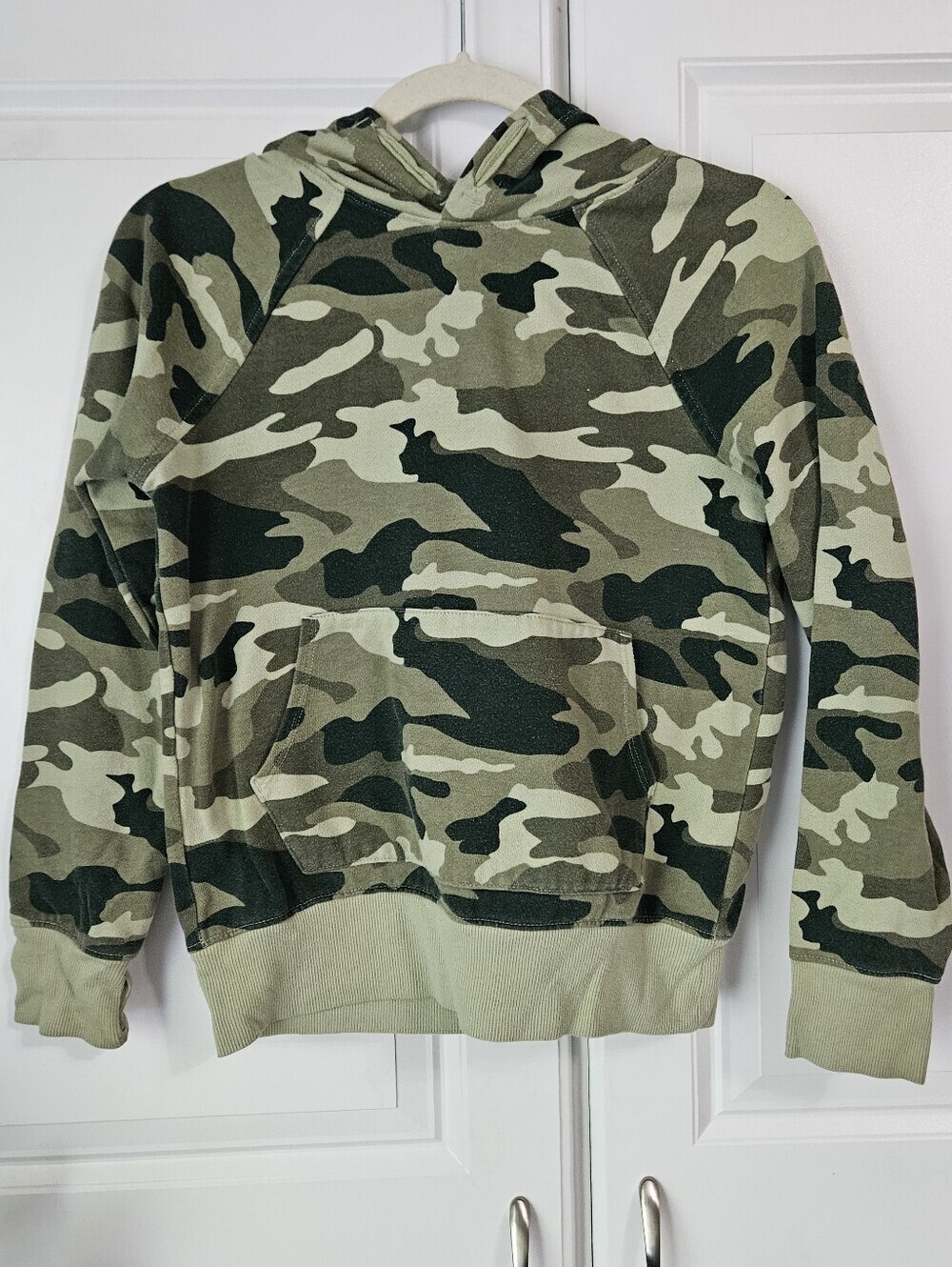 Kids Camo Hooded Pullover Sweatshirt - Green Camo